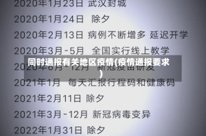 同时通报有关地区疫情(疫情通报要求)
