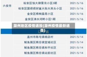 滁州地区疫情通报(滁州疫情最新通告)