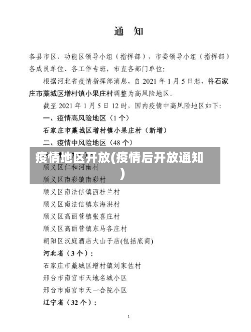 疫情地区开放(疫情后开放通知)-第1张图片
