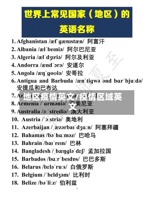 地区疫情英文/疫情区域英文-第1张图片