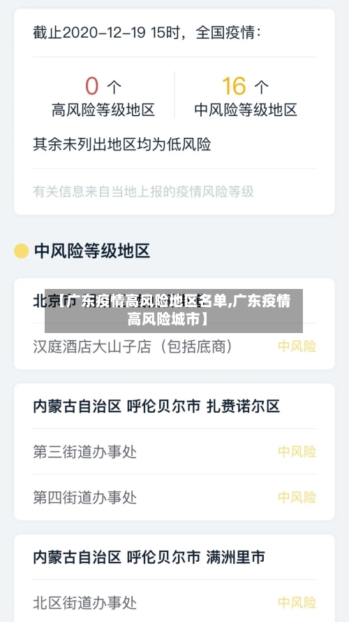 【广东疫情高风险地区名单,广东疫情高风险城市】-第1张图片