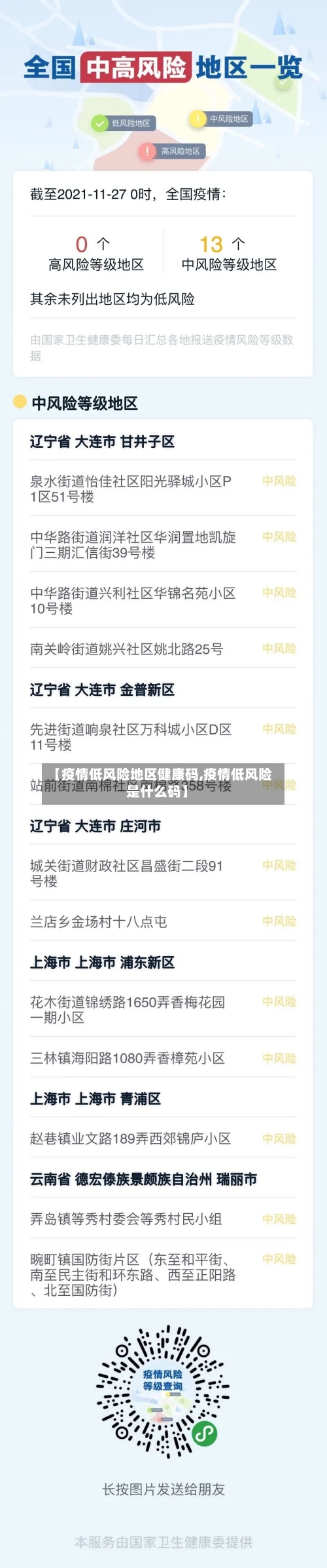 【疫情低风险地区健康码,疫情低风险是什么码】-第1张图片